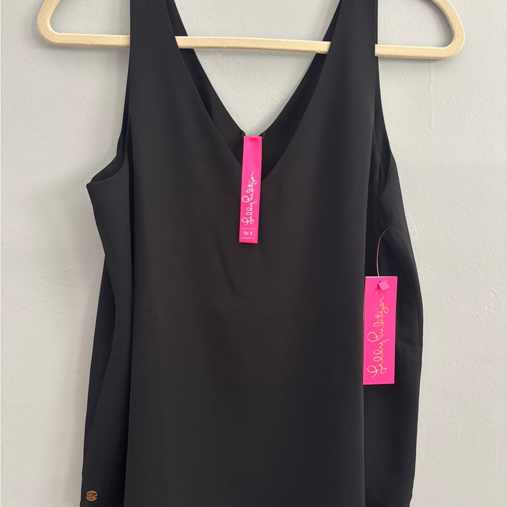 Lilly Pulitzer Black V-Neck Top